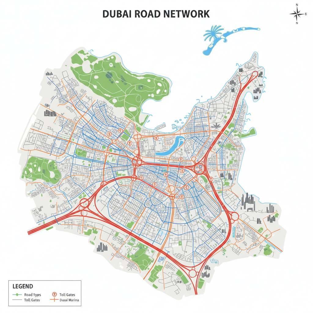 Map of Dubai Roads
